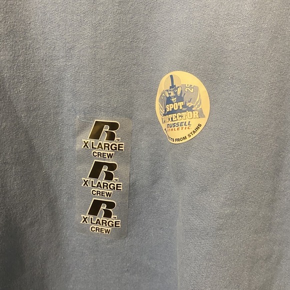 Russell Athletic Sweatshirt Crewneck Sz Youth XL Light Blue NWT Spot protection - Picture 6 of 6